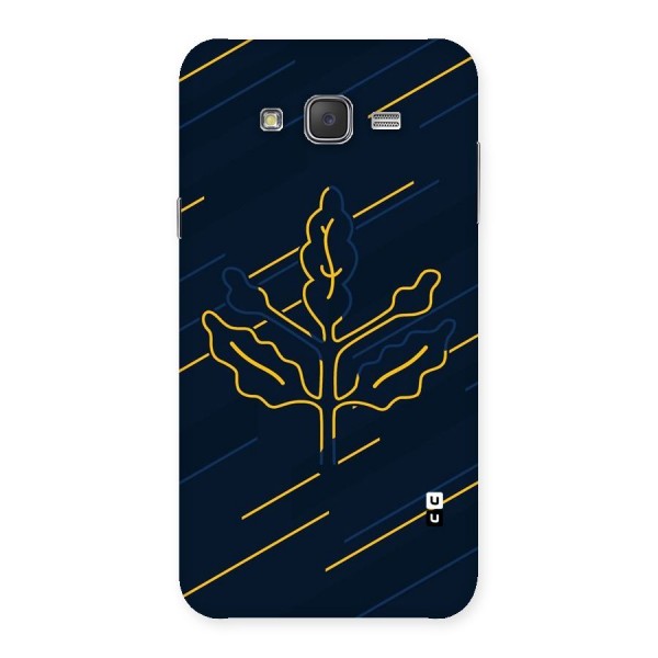 Yellow Leaf Line Back Case for Galaxy J7