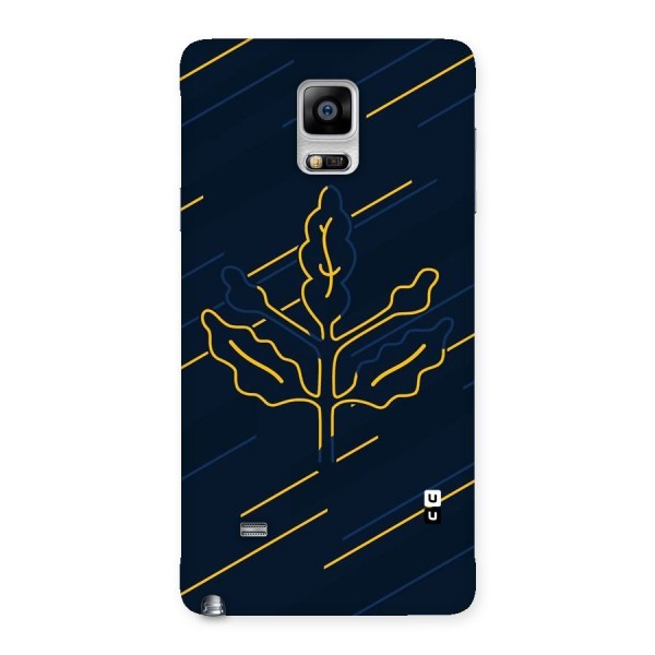 Yellow Leaf Line Back Case for Galaxy Note 4