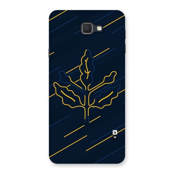 Yellow Leaf Line Back Case for Galaxy On7 2016