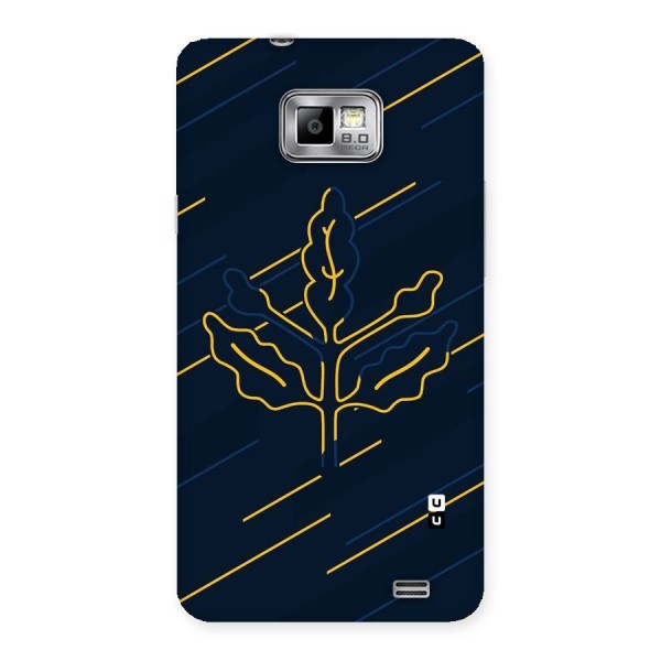 Yellow Leaf Line Back Case for Galaxy S2