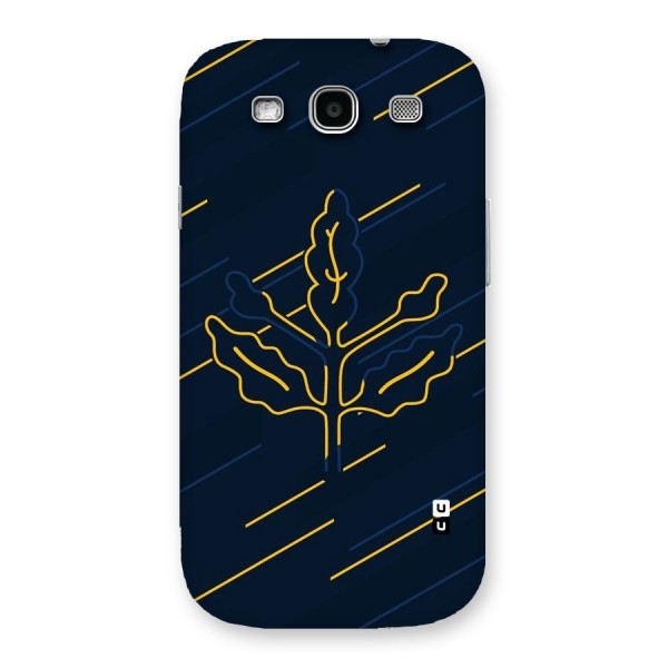 Yellow Leaf Line Back Case for Galaxy S3