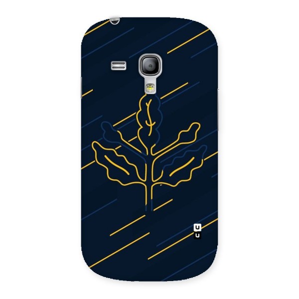 Yellow Leaf Line Back Case for Galaxy S3 Mini