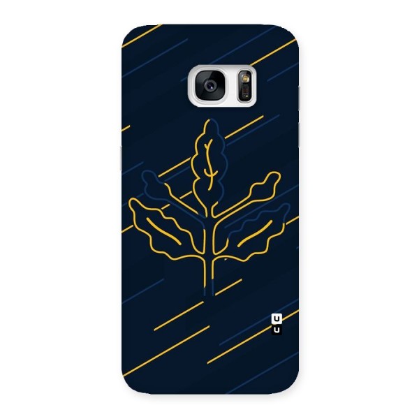 Yellow Leaf Line Back Case for Galaxy S7 Edge
