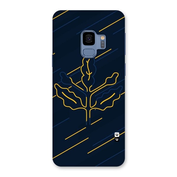 Yellow Leaf Line Back Case for Galaxy S9