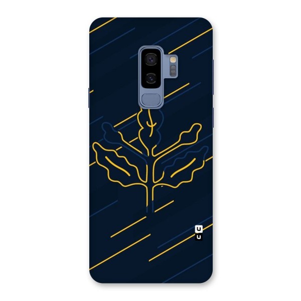 Yellow Leaf Line Back Case for Galaxy S9 Plus