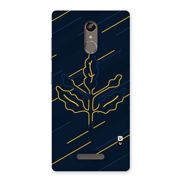 Yellow Leaf Line Back Case for Gionee S6s