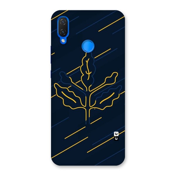 Yellow Leaf Line Back Case for Huawei P Smart+