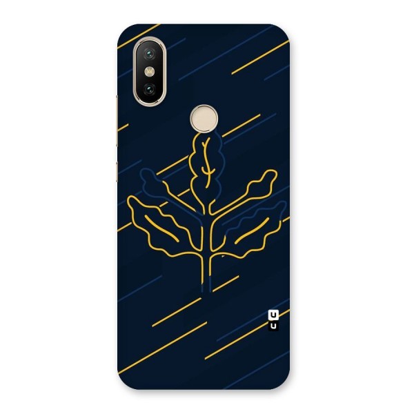 Yellow Leaf Line Back Case for Mi A2