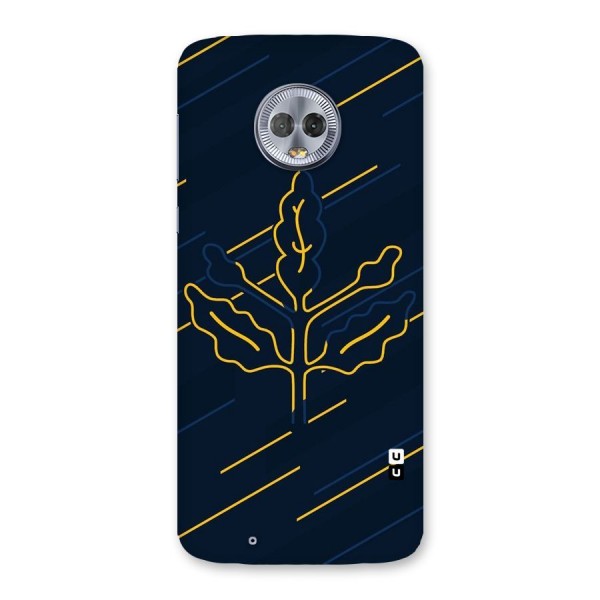 Yellow Leaf Line Back Case for Moto G6