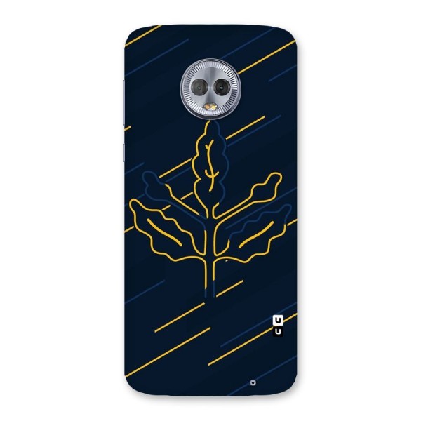 Yellow Leaf Line Back Case for Moto G6 Plus