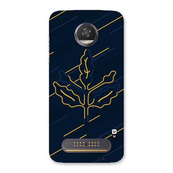 Yellow Leaf Line Back Case for Moto Z2 Play