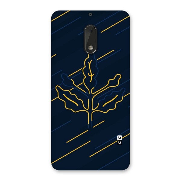 Yellow Leaf Line Back Case for Nokia 6