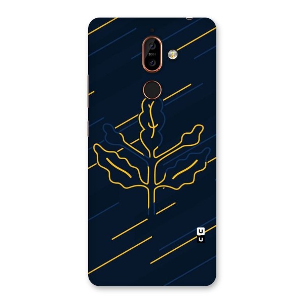 Yellow Leaf Line Back Case for Nokia 7 Plus