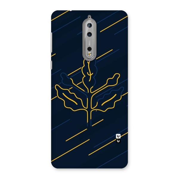 Yellow Leaf Line Back Case for Nokia 8