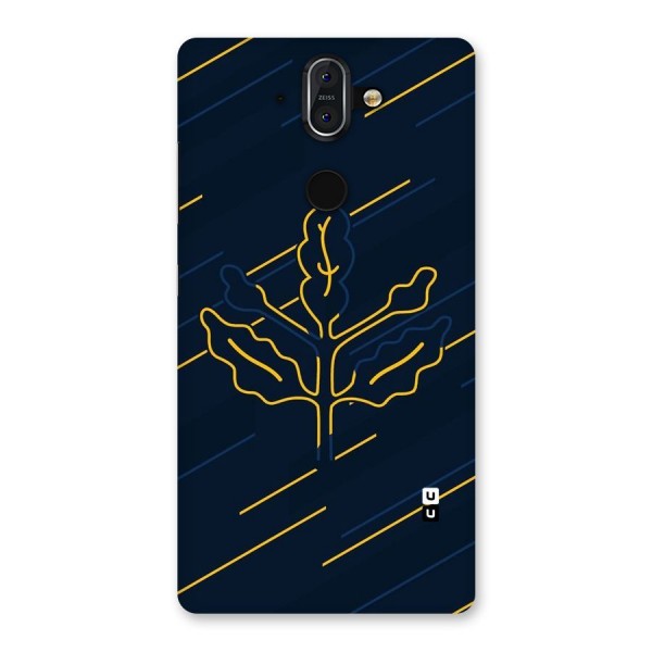 Yellow Leaf Line Back Case for Nokia 8 Sirocco