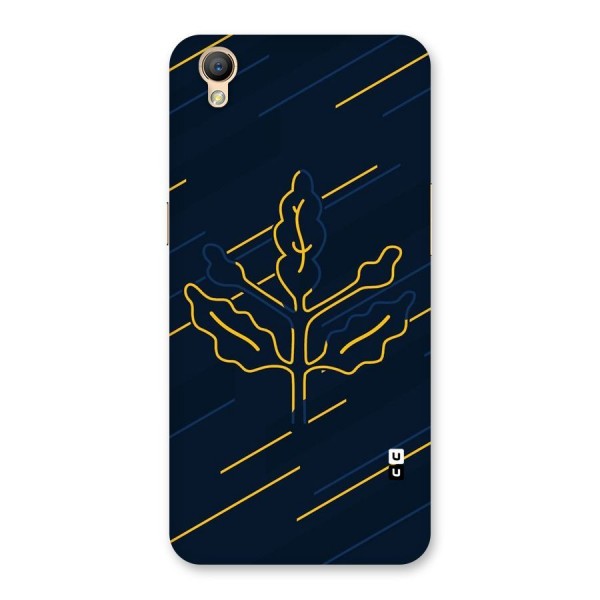 Yellow Leaf Line Back Case for Oppo A37