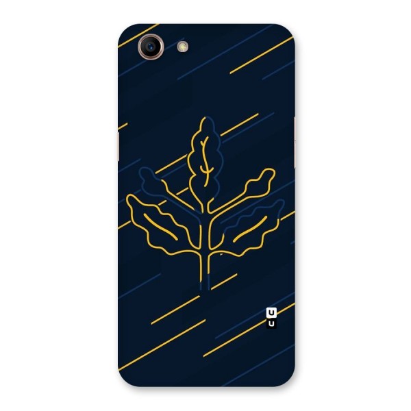 Yellow Leaf Line Back Case for Oppo A83 (2018)