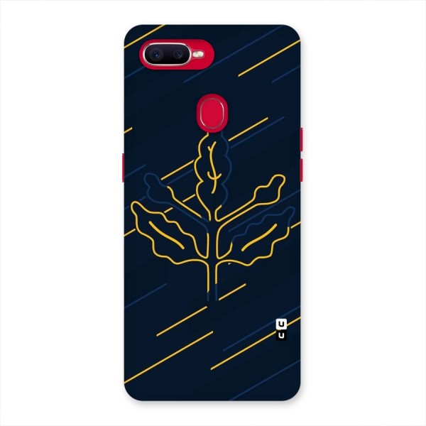 Yellow Leaf Line Back Case for Oppo F9 Pro