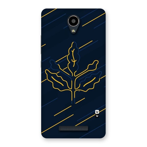 Yellow Leaf Line Back Case for Redmi Note 2