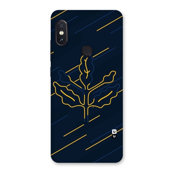 Yellow Leaf Line Back Case for Redmi Note 5 Pro