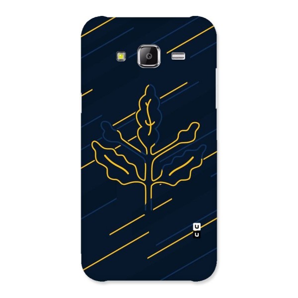 Yellow Leaf Line Back Case for Samsung Galaxy J2 Prime