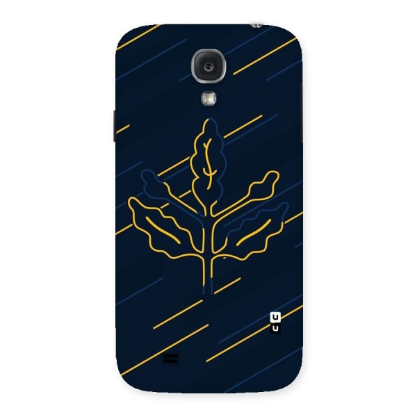 Yellow Leaf Line Back Case for Samsung Galaxy S4