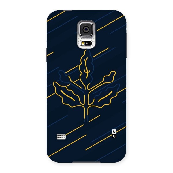 Yellow Leaf Line Back Case for Samsung Galaxy S5