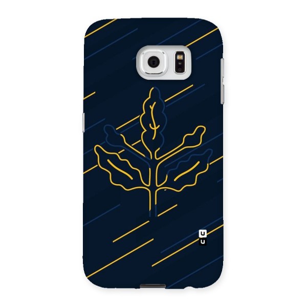 Yellow Leaf Line Back Case for Samsung Galaxy S6