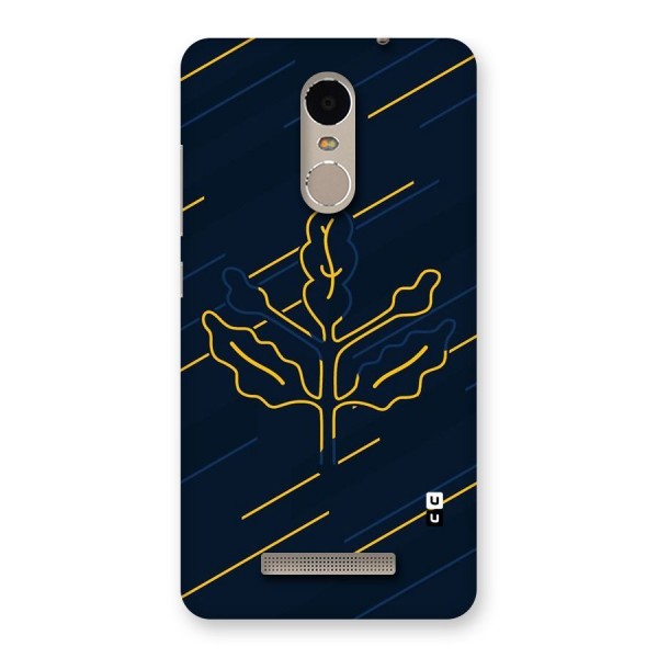 Yellow Leaf Line Back Case for Xiaomi Redmi Note 3