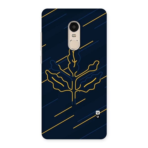 Yellow Leaf Line Back Case for Xiaomi Redmi Note 4