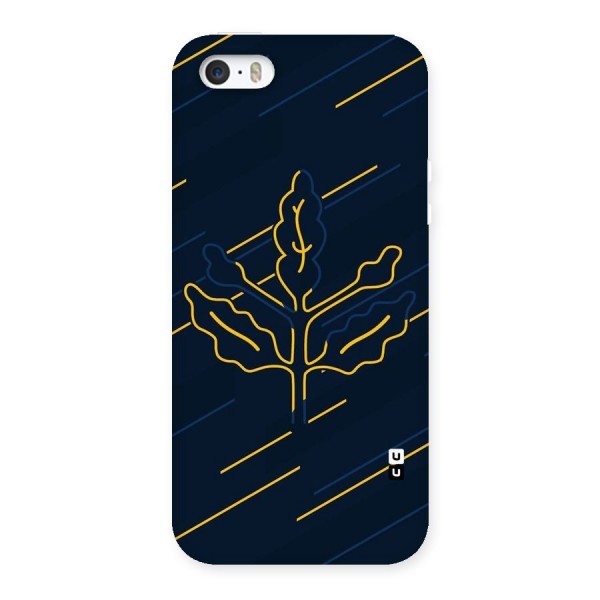 Yellow Leaf Line Back Case for iPhone 5 5S