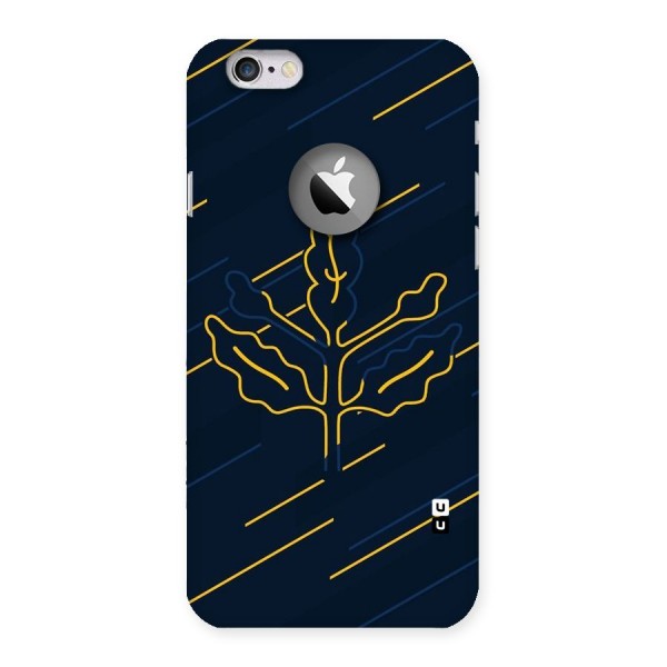 Yellow Leaf Line Back Case for iPhone 6 Logo Cut