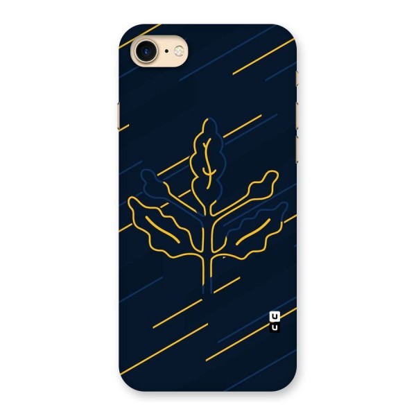 Yellow Leaf Line Back Case for iPhone 7