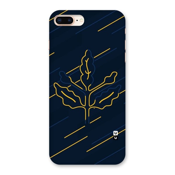 Yellow Leaf Line Back Case for iPhone 8 Plus