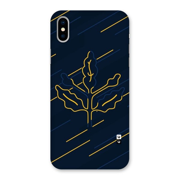 Yellow Leaf Line Back Case for iPhone X