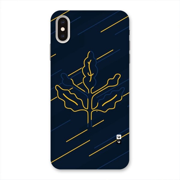 Yellow Leaf Line Back Case for iPhone XS Max