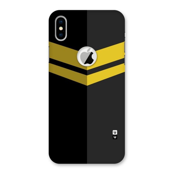 Yellow Lines Back Case for iPhone XS Logo Cut