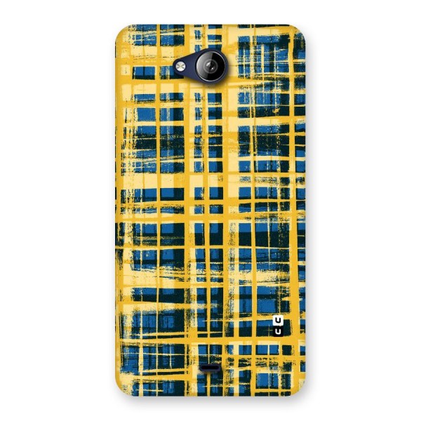 Yellow Rugged Check Design Back Case for Canvas Play Q355