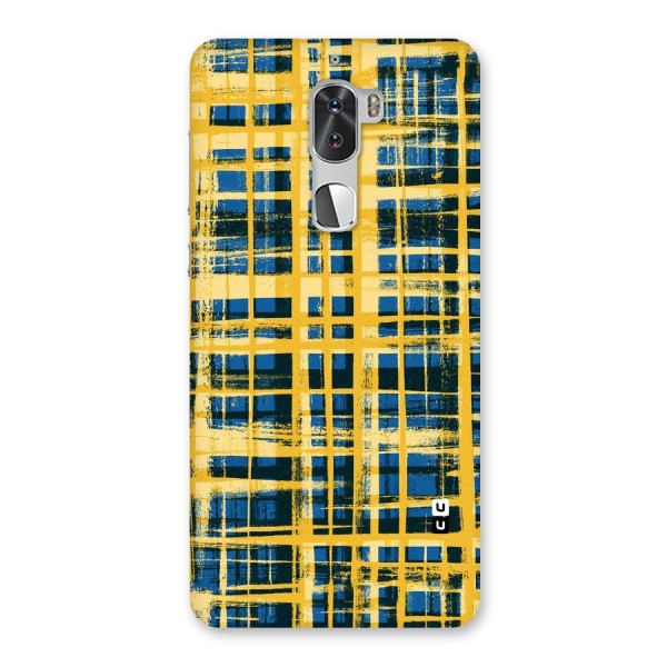 Yellow Rugged Check Design Back Case for Coolpad Cool 1