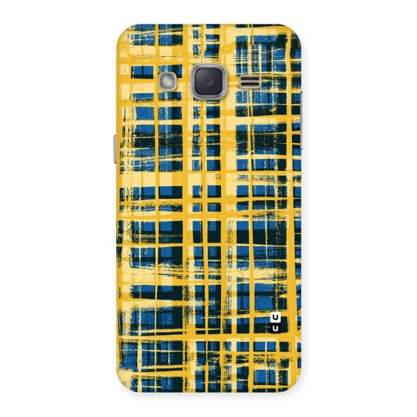 Yellow Rugged Check Design Back Case for Galaxy J2