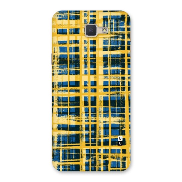 Yellow Rugged Check Design Back Case for Galaxy J5 Prime