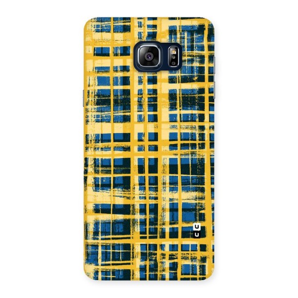 Yellow Rugged Check Design Back Case for Galaxy Note 5