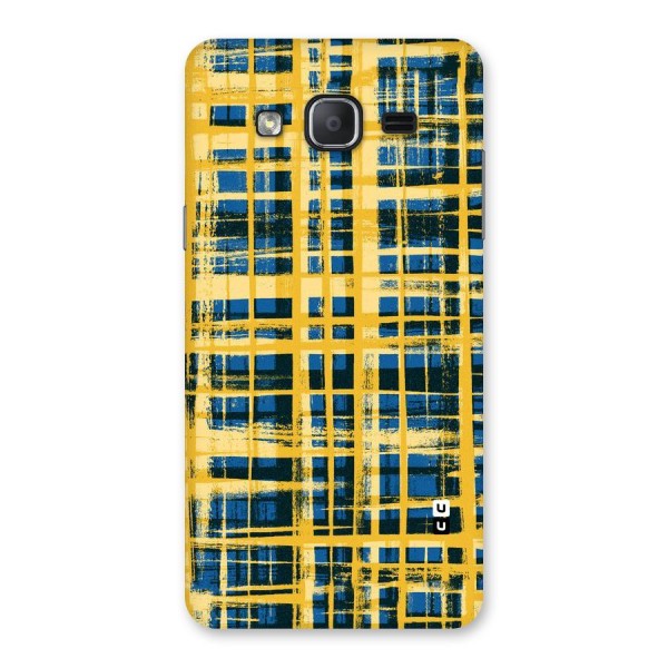 Yellow Rugged Check Design Back Case for Galaxy On7 2015