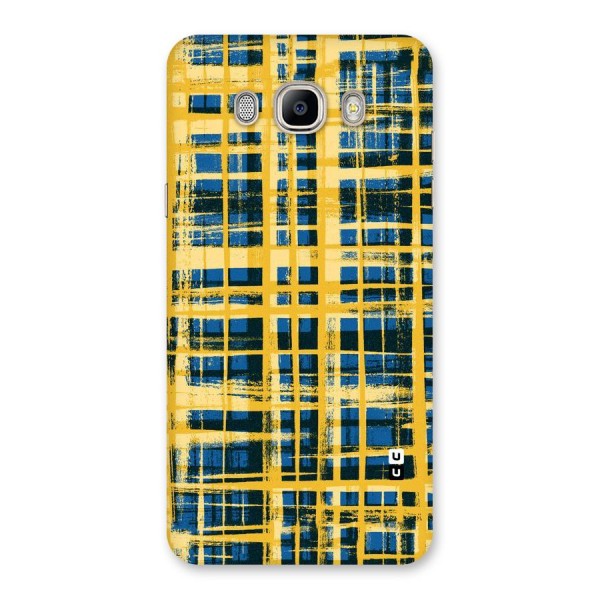 Yellow Rugged Check Design Back Case for Galaxy On8