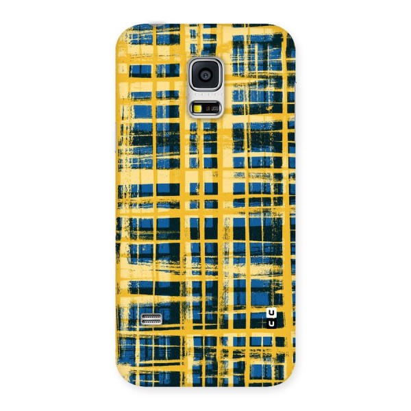 Yellow Rugged Check Design Back Case for Galaxy S5 Mini