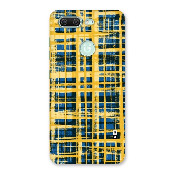 Yellow Rugged Check Design Back Case for Gionee S10