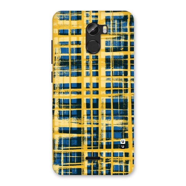 Yellow Rugged Check Design Back Case for Gionee X1
