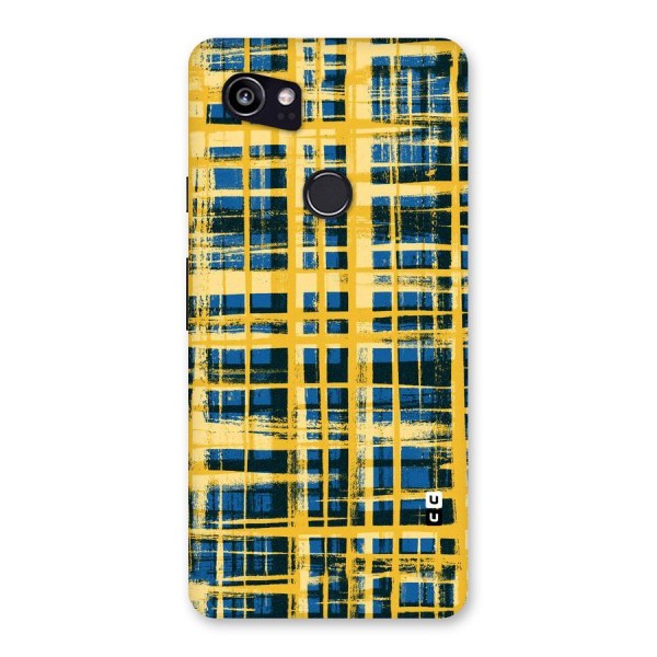Yellow Rugged Check Design Back Case for Google Pixel 2 XL