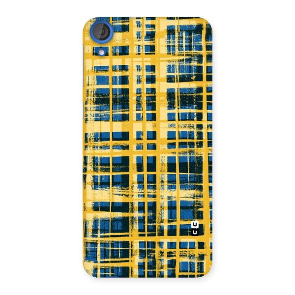 Yellow Rugged Check Design Back Case for HTC Desire 820