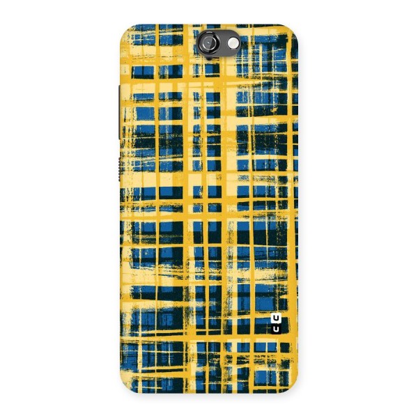 Yellow Rugged Check Design Back Case for HTC One A9